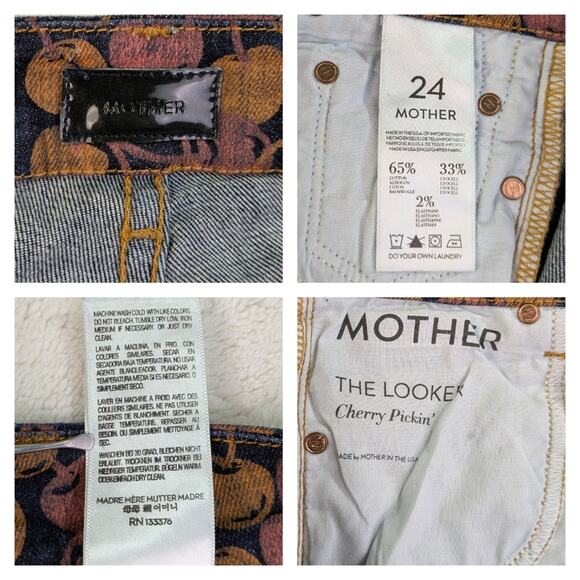 Mother the Looker Cherry Pickin EUC $238 Size 24 J1642 - Picture 8 of 8